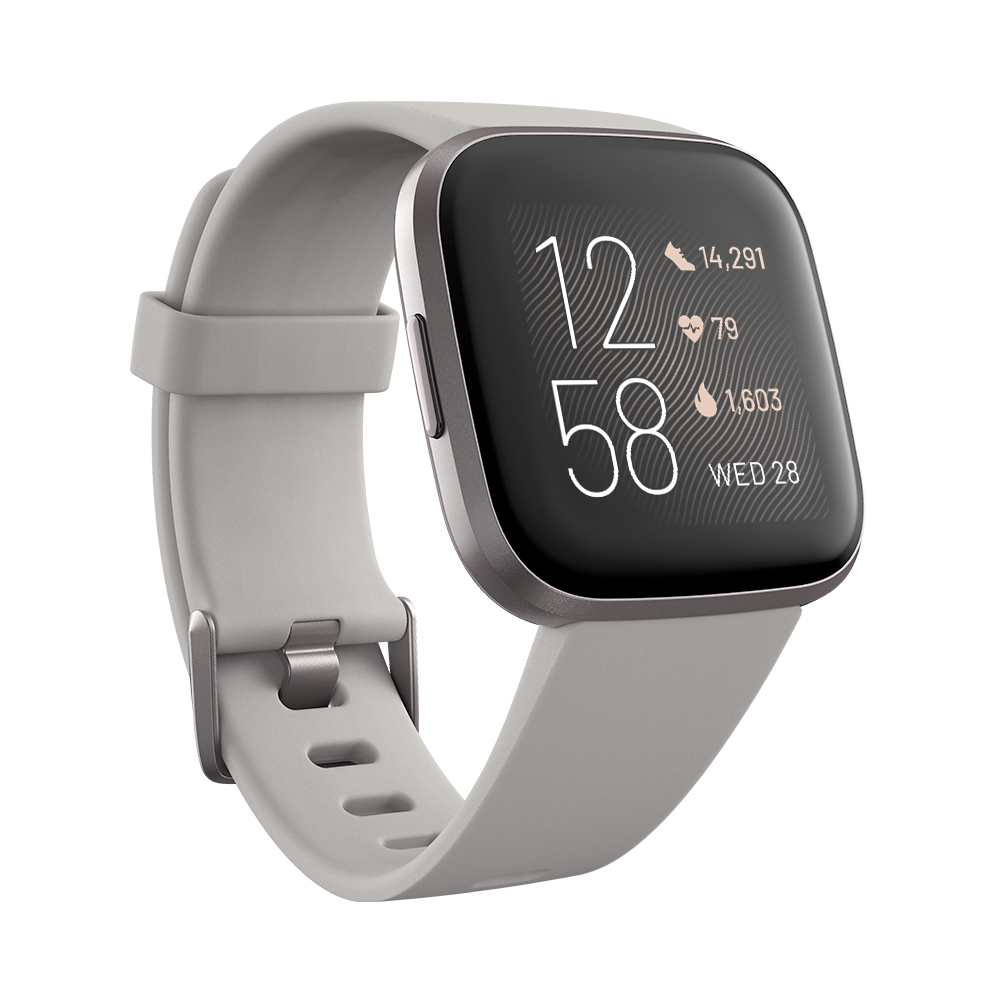 gray silver fitbit versa