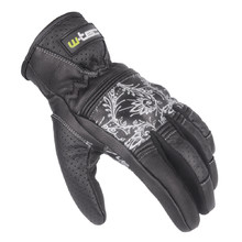 Damen Leder-Motorradhandschuhe W-TEC NF-4206 - schwarz-weiß