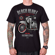 BLACK HEART Vintage Style T-Shirt - schwarz