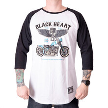 BLACK HEART Blue Chopper Langarm T-Shirt - weiß