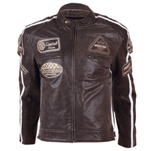 Ledermotorradjacke BOS 2058 braun - braun