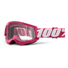 100% Strata 2 Motocross-Brille - Fletcher rosa, klares Plexiglas
