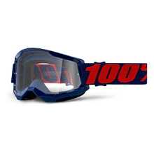 100% Strata 2 Motocross-Brille - Masego dunkelblau-rot, klares Plexiglas