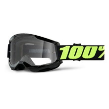 100% Strata 2 Motocross-Brille - Upsol schwarz-fluo-gelb, klares Plexiglas