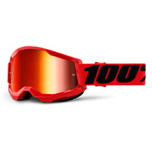 100% Strata 2 Mirror Motocross-Brille - červená, zrcadlové červené plexi