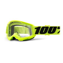 100% Strata 2 Youth Motocross-Schutzbrille für Kinder - gelb, klar plexi