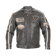 W-TEC Buffalo Cracker Herren-Leder-Motorradjacke - brown-grau