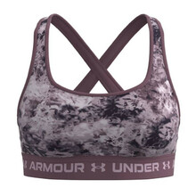 Under Armour Crossback Mid Print Damen Sport-BH - Ash Plum