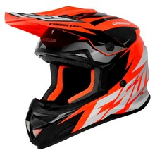 Cassida Cross Cup Two Motocross Helm - orange hivis/weiss/schwarz/grau