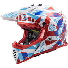 Junior Moto Helm LS2 MX437J Fast Evo Mini Funky - Flippiges Rot-Weiß