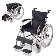 Mechanischer Klapprollstuhl inSPORTline Jakesully, leicht, mit hellen Rädern • 13 kg • bis 100 kg