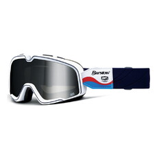 Motocrossbrille 100% Barstow Lucien, silbernes Plexiglas