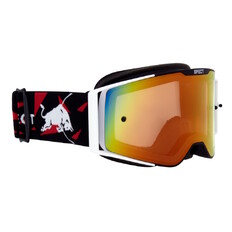 RedBull Spect Torp Motocrossbrille, schwarz/weiß matt, rot verspiegeltes Plexiglas