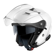 Motorradhelm mit Headset SENA Outstar S glänzend weiß