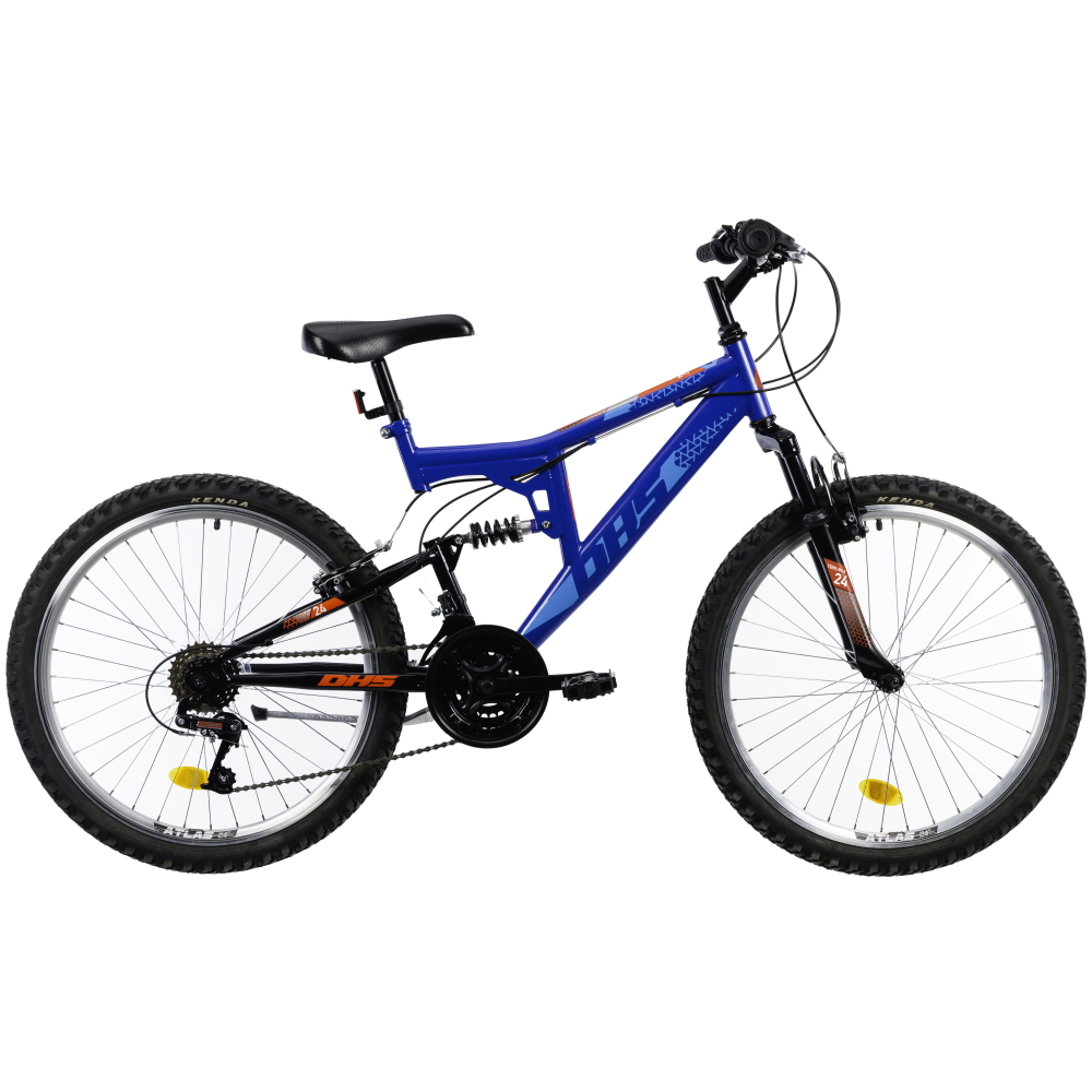 Juniorský celoodpružený bicykel DHS 2441 24" - model 2022 blue - 16,5" (135-155 cm)