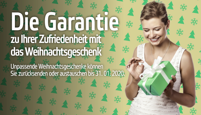 Weihnachtsgeschenke über das Internet mit VIP Garantie bis 31.1.2020