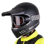 W-TEC Black Heart Retron Motorradhelm mit Chesster Goggles