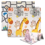 Faltbare Kindermatte inSPORTline Michlino 180x200x1,2 cm - Safari/Silnice