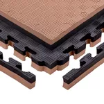 Puzzle-Tatami-Matte inSPORTline Malmeida 100x100x4 cm - mocha mousse-černá, vzor 5 proužků