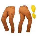 W-TEC Wallbridge Karamell Moto Jeans - karamelová