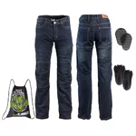 W-TEC Pawted Motorradjeans mit wasserdichter Membran - dunkelblau
