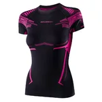 Brubeck Dry Kurzarm Funktions-T-Shirt für Frauen - Schwarz/Fuchsia