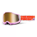 Motocross-Brille 100% Accuri 2 Mirror - Hundreds růžová, zrcadlové plexi