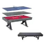 3in1 inSPORTline Residento Billardtisch mit Bank - dunkles Holz