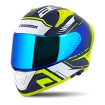 Motorradhelm Cassida Aero Drome blau/gelb fluo/hellblau/weiß
