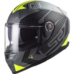 Motorradhelm LS2 FF811 Vector II Splitter Matt Titan H-V Gelb