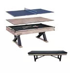 3in1 inSPORTline Residento Billardtisch mit Bank - helles Holz