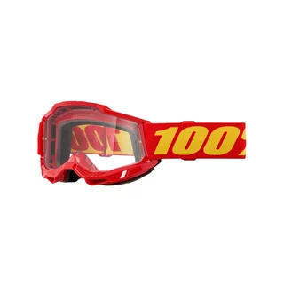 Motocross-Brille für Kinder 100 % Accuri 2 Junior - rotes, klares Plexiglas