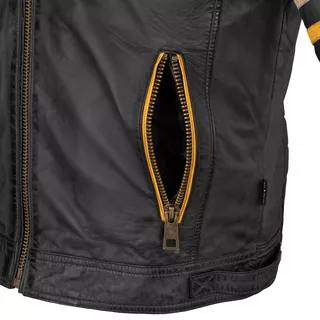 Herren Leder Motorradjacke W-TEC Traction - schwarz