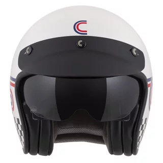Cassida Oxygen Rondo 2.0 Motorradhelm weiß Perle/rot/blau/schwarz