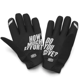 Herren Motocross- und Fahrradhandschuhe 100% Brisker schwarz - schwarz