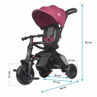 Kinderdreirad mit Führungsstange Coccolle Alegra