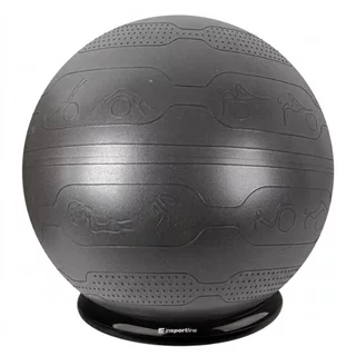 Gymnastikball inSPORTline Stretch Ball 75 cm mit BallBase - schwarz