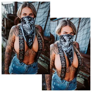 W-TEC Black Heart Bandest Halstuch - Bones