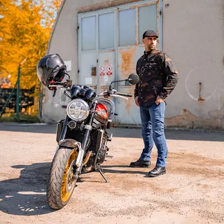 Herren-Moto-Jeans BOS Micas - Acid Blue