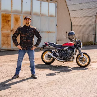 Herren-Moto-Jeans BOS Micas - Acid Blue