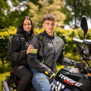 W-TEC Pelyes Sommer-Moto-Jacke - šedá-fluo