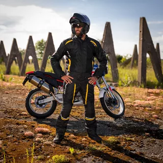 W-TEC Tosheck Herren Sommer Moto Jacke - schwarz-gelb