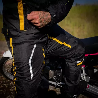 W-TEC Toranio Herren Sommer-Motorrad-Hose - schwarz-gelb