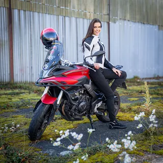 Damen Sommer Textil-Motojacke BOS Aylin - silber-grau