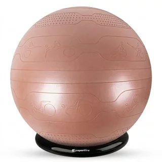 Gymnastikball inSPORTline Stretch Ball 75 cm mit BallBase - mocha mousse