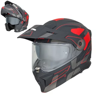 W-TEC Neovu Graphic 3in1 klappbarer Motorradhelm - černo-červená