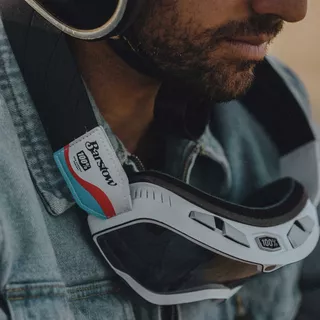 Motocrossbrille 100% Barstow Lucien, silbernes Plexiglas