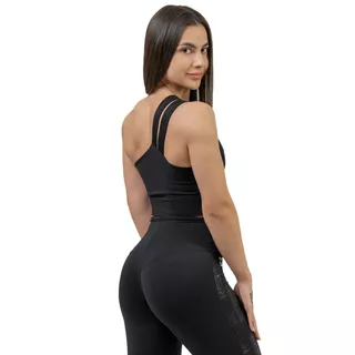 Damen Sport-BH mit hohem Halt Nebbia INTENSE Asymmetrisch 841 - Schwarz/Gold