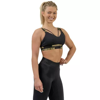 Nebbia INTENSE Iconic 844 Damen Sport-BH mit Verstärkung - Schwarz/Gold