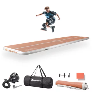 Airtrack inSPORTline Airstunt 500x100x10 cm Mocha Mousse mit elektrischer Pumpe